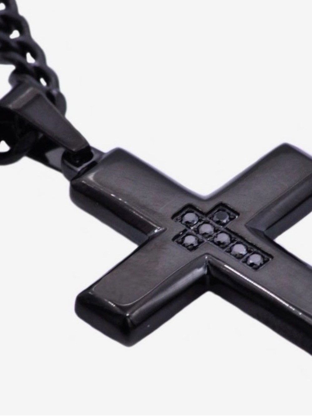 Black Cross Pendant Necklace